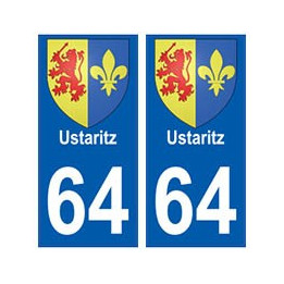 64 Ustaritz autocollant plaque immatriculation ville
