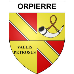 Pegatinas escudo de armas de Orpierre adhesivo de la etiqueta engomada