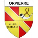 Pegatinas escudo de armas de Orpierre adhesivo de la etiqueta engomada
