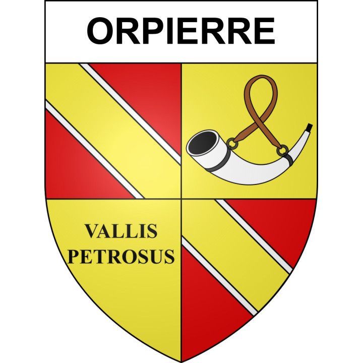 Pegatinas escudo de armas de Orpierre adhesivo de la etiqueta engomada