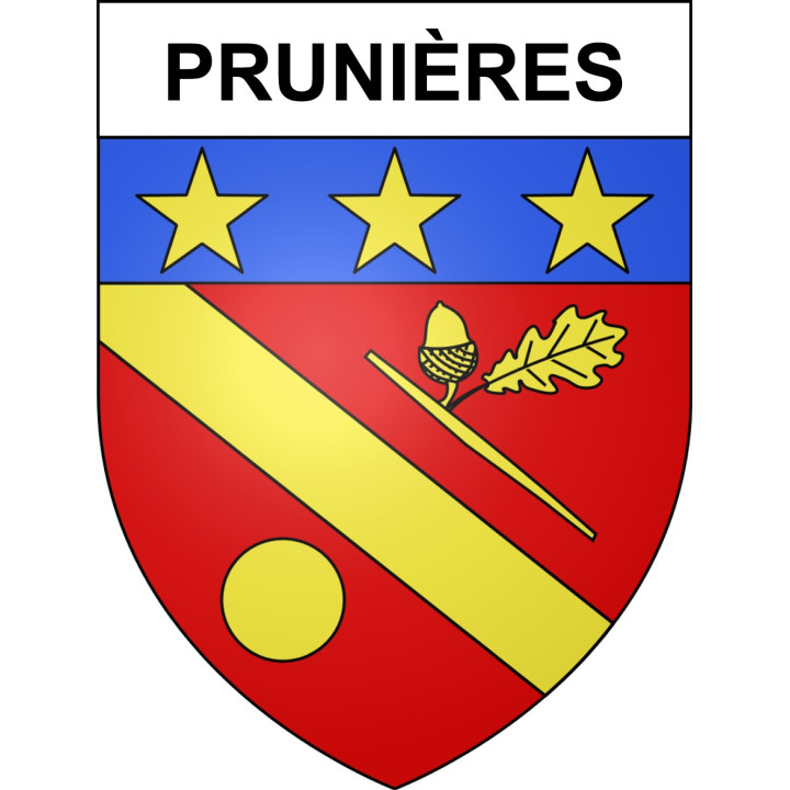 Prunières 05 ville sticker blason écusson autocollant adhésif
