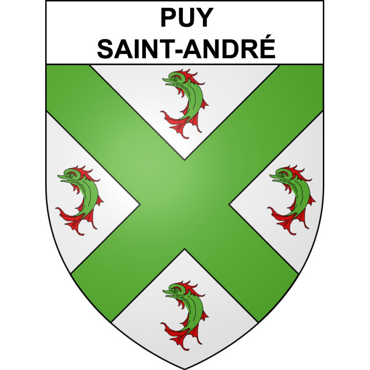 Pegatinas escudo de armas de Puy-Saint-André adhesivo de la etiqueta engomada