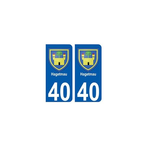 Autocollants Blason 40 Biscarrosse Pour Plaque Immatriculation - 2 Stickers Vinyle Haute Résistance, Lavage Haute Pression, 4.5 X 9.8 Cm - 10