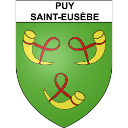 Pegatinas escudo de armas de Puy-Saint-Eusèbe adhesivo de la etiqueta engomada