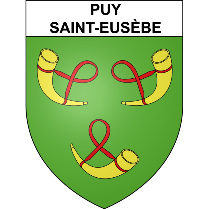 Pegatinas escudo de armas de Puy-Saint-Eusèbe adhesivo de la etiqueta engomada