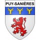 Pegatinas escudo de armas de Puy-Sanières adhesivo de la etiqueta engomada