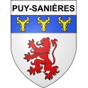 Pegatinas escudo de armas de Puy-Sanières adhesivo de la etiqueta engomada