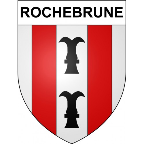 Pegatinas escudo de armas de Rochebrune adhesivo de la etiqueta engomada