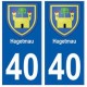 40 Hagetmau autocollant plaque blason armoiries stickers département ville