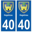 40 Hagetmau autocollant plaque blason armoiries stickers département ville
