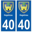 40 Hagetmau sticker plate coat of arms coat of arms stickers department city