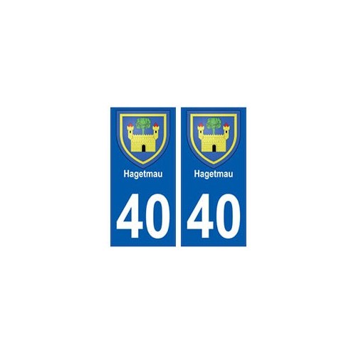 40 Hagetmau autocollant plaque blason armoiries stickers département ville