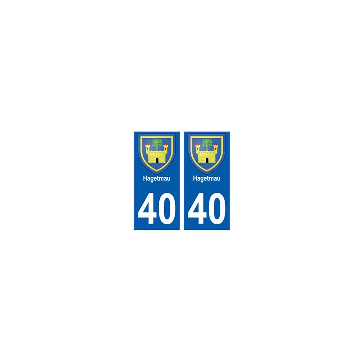 40 Hagetmau autocollant plaque blason armoiries stickers département ville