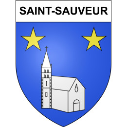 Pegatinas escudo de armas de Saint-Sauveur adhesivo de la etiqueta engomada