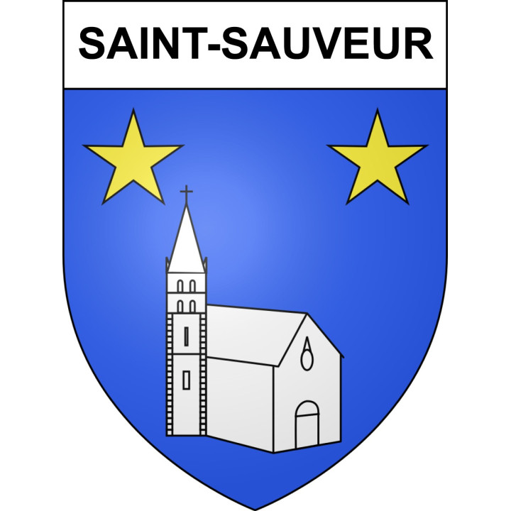 Pegatinas escudo de armas de Saint-Sauveur adhesivo de la etiqueta engomada