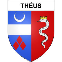 Pegatinas escudo de armas de Théus adhesivo de la etiqueta engomada
