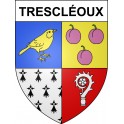 Pegatinas escudo de armas de Trescléoux adhesivo de la etiqueta engomada