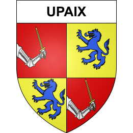 Pegatinas escudo de armas de Upaix adhesivo de la etiqueta engomada
