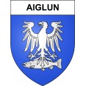 Pegatinas escudo de armas de Aiglun adhesivo de la etiqueta engomada