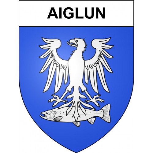 Aiglun 06 ville sticker blason écusson autocollant adhésif