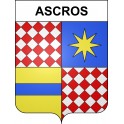 Pegatinas escudo de armas de Ascros adhesivo de la etiqueta engomada