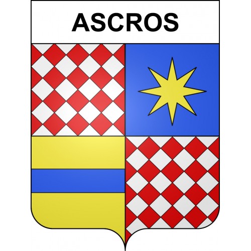 Pegatinas escudo de armas de Ascros adhesivo de la etiqueta engomada