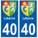 40 Labenne autocollant plaque blason armoiries stickers département ville