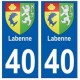40 Labenne autocollant plaque blason armoiries stickers département ville
