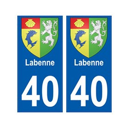 40 Labenne autocollant plaque blason armoiries stickers département ville