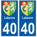 40 Labenne autocollant plaque blason armoiries stickers département ville