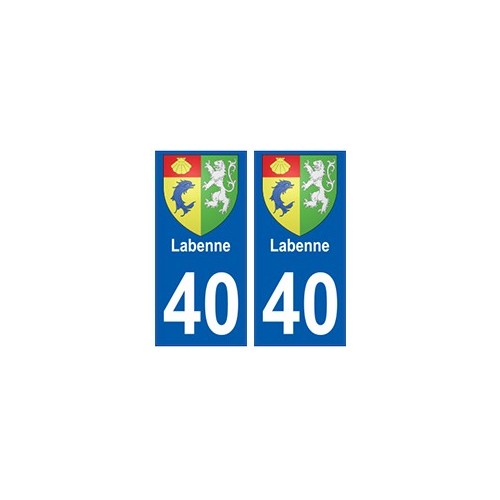 40 Labenne autocollant plaque blason armoiries stickers département ville