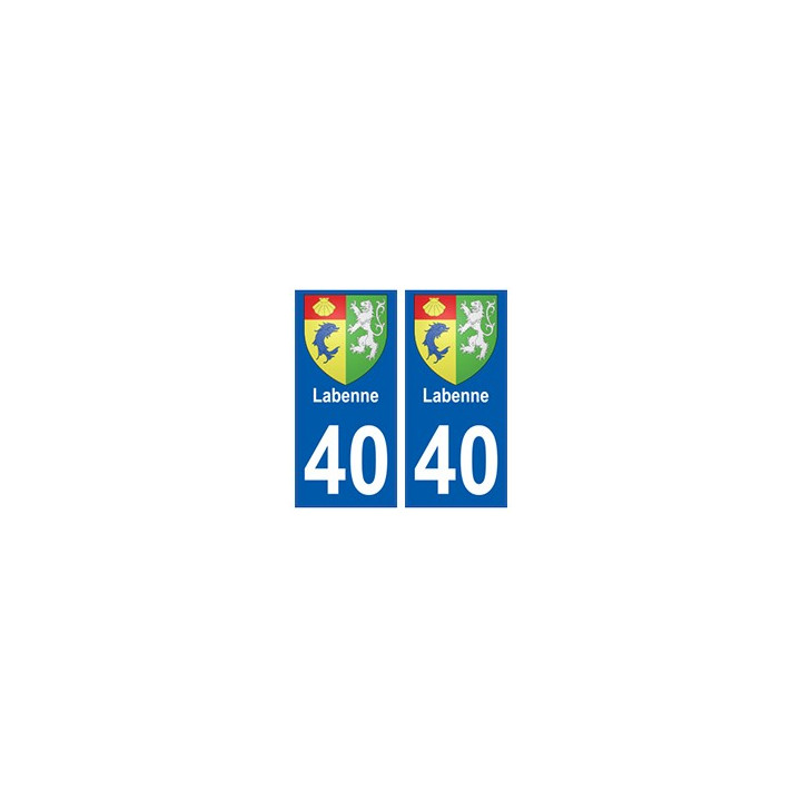 40 Labenne autocollant plaque blason armoiries stickers département ville