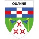 Ouanne 89 ville sticker blason écusson autocollant adhésif