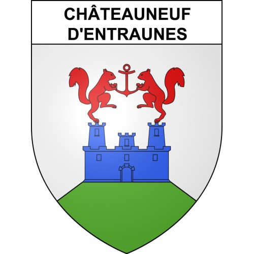 Pegatinas escudo de armas de Châteauneuf-d'Entraunes adhesivo de la etiqueta engomada
