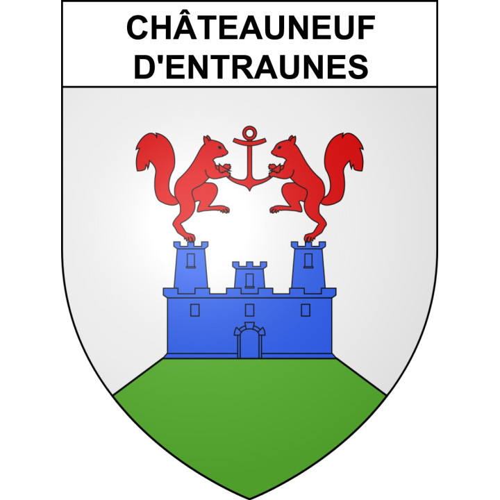 Pegatinas escudo de armas de Châteauneuf-d'Entraunes adhesivo de la etiqueta engomada