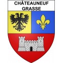 Pegatinas escudo de armas de Châteauneuf-Grasse adhesivo de la etiqueta engomada