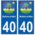 40 Moliers-et-Maa autocollant plaque blason armoiries stickers département ville