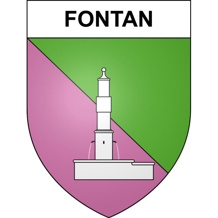 Pegatinas escudo de armas de Fontan adhesivo de la etiqueta engomada