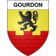 Pegatinas escudo de armas de Gourdon adhesivo de la etiqueta engomada