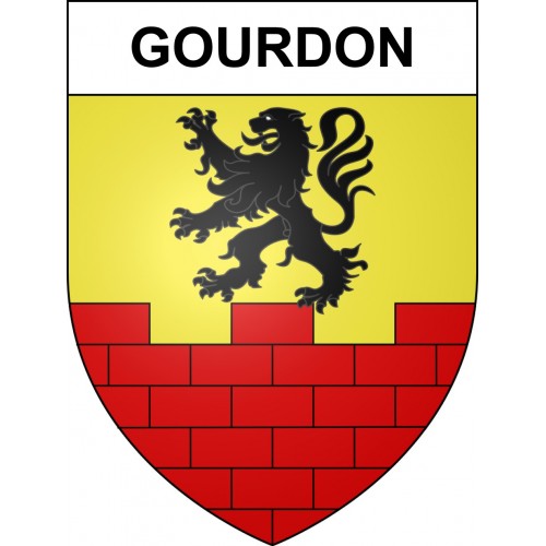 Pegatinas escudo de armas de Gourdon adhesivo de la etiqueta engomada