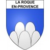 Pegatinas escudo de armas de La Roque-en-Provence adhesivo de la etiqueta engomada