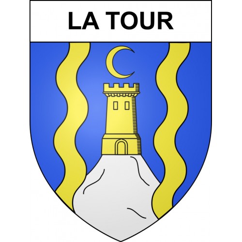 Pegatinas escudo de armas de La Tour adhesivo de la etiqueta engomada