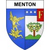 Pegatinas escudo de armas de Menton adhesivo de la etiqueta engomada