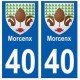 40 Morcenx autocollant plaque blason armoiries stickers département ville