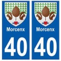 40 Morcenx autocollant plaque blason armoiries stickers département ville