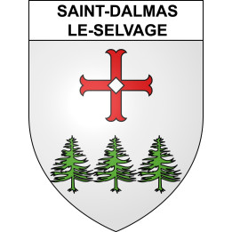 Pegatinas escudo de armas de Saint-Dalmas-le-Selvage adhesivo de la etiqueta engomada