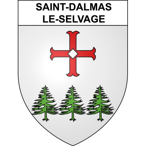 Pegatinas escudo de armas de Saint-Dalmas-le-Selvage adhesivo de la etiqueta engomada