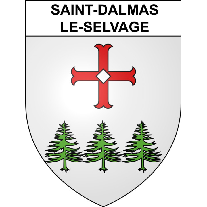 Pegatinas escudo de armas de Saint-Dalmas-le-Selvage adhesivo de la etiqueta engomada