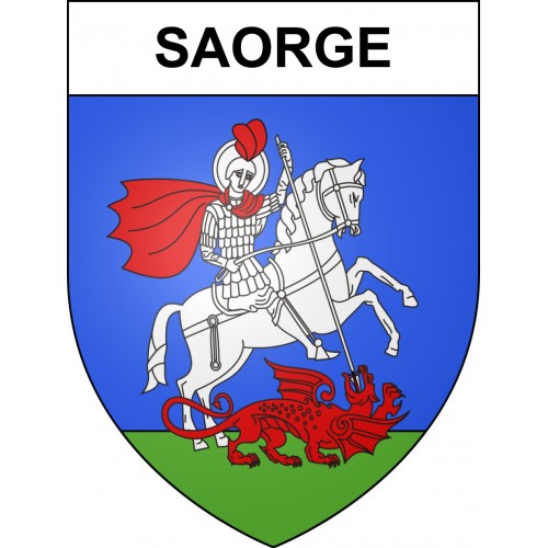 Pegatinas escudo de armas de Saorge adhesivo de la etiqueta engomada