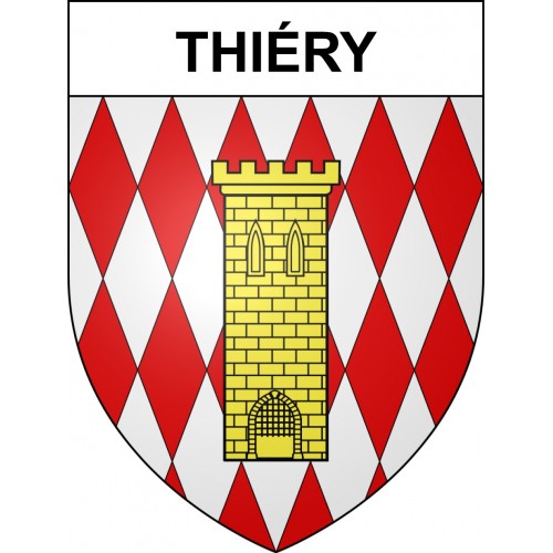 Pegatinas escudo de armas de Thiéry adhesivo de la etiqueta engomada